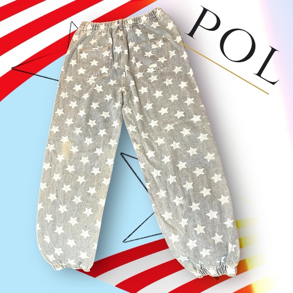 ๐ POL - Sample - Star Patterned Denim Joggers - Destressed - 100% COTTON - Picture 11 of 12